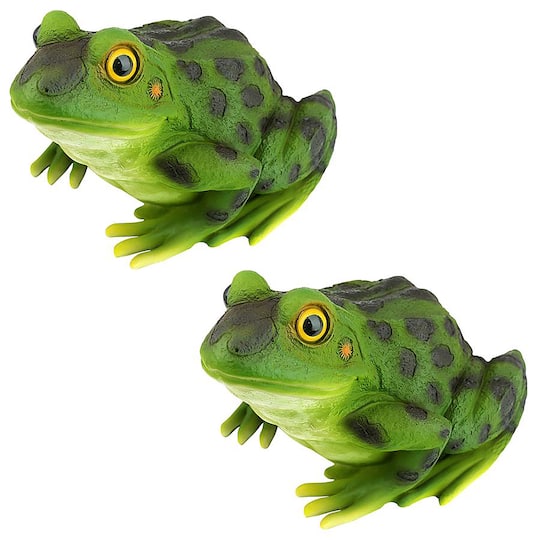 Design Toscano 9.5&#x22; Ribbit the Frog Garden Toad Statues, 2ct.